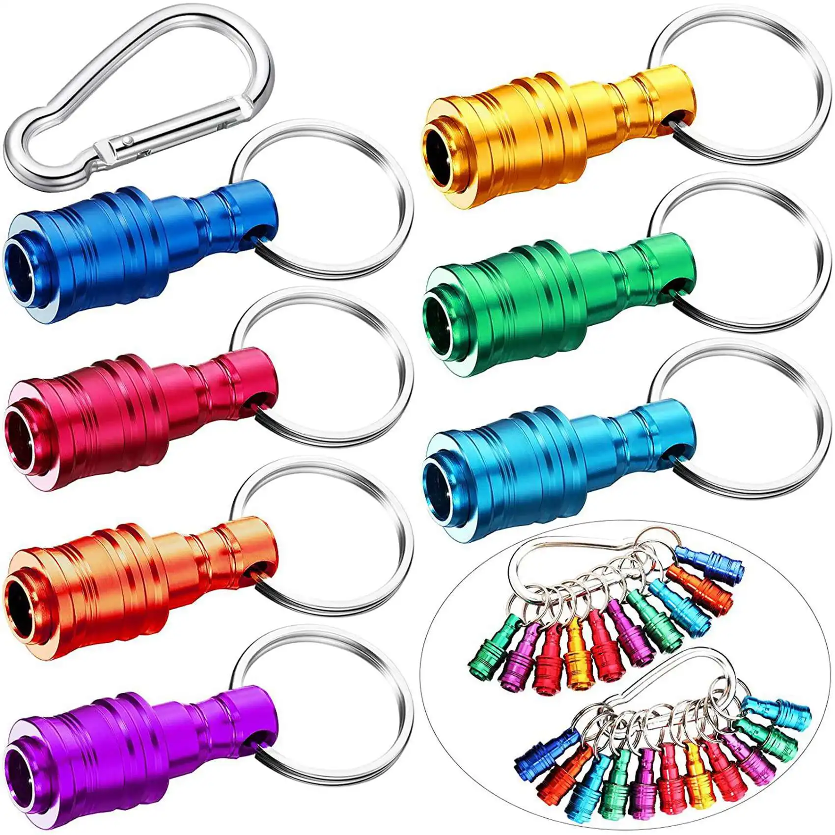 

BHBD-42Pcs 1/4 Inch Hex Shank Keychain Extension Bar Screwdriver Bits Holder Socket Adapter Drill Bit Fast Change Bit Holder