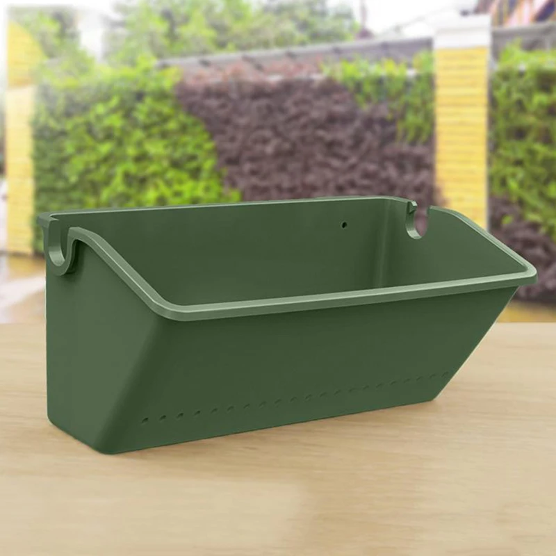 Garden Outdoor Plant Wall Flower Pot Container Wall Hanging Vertical Green Wall-mounted Plastic Planting Box Home Decoration