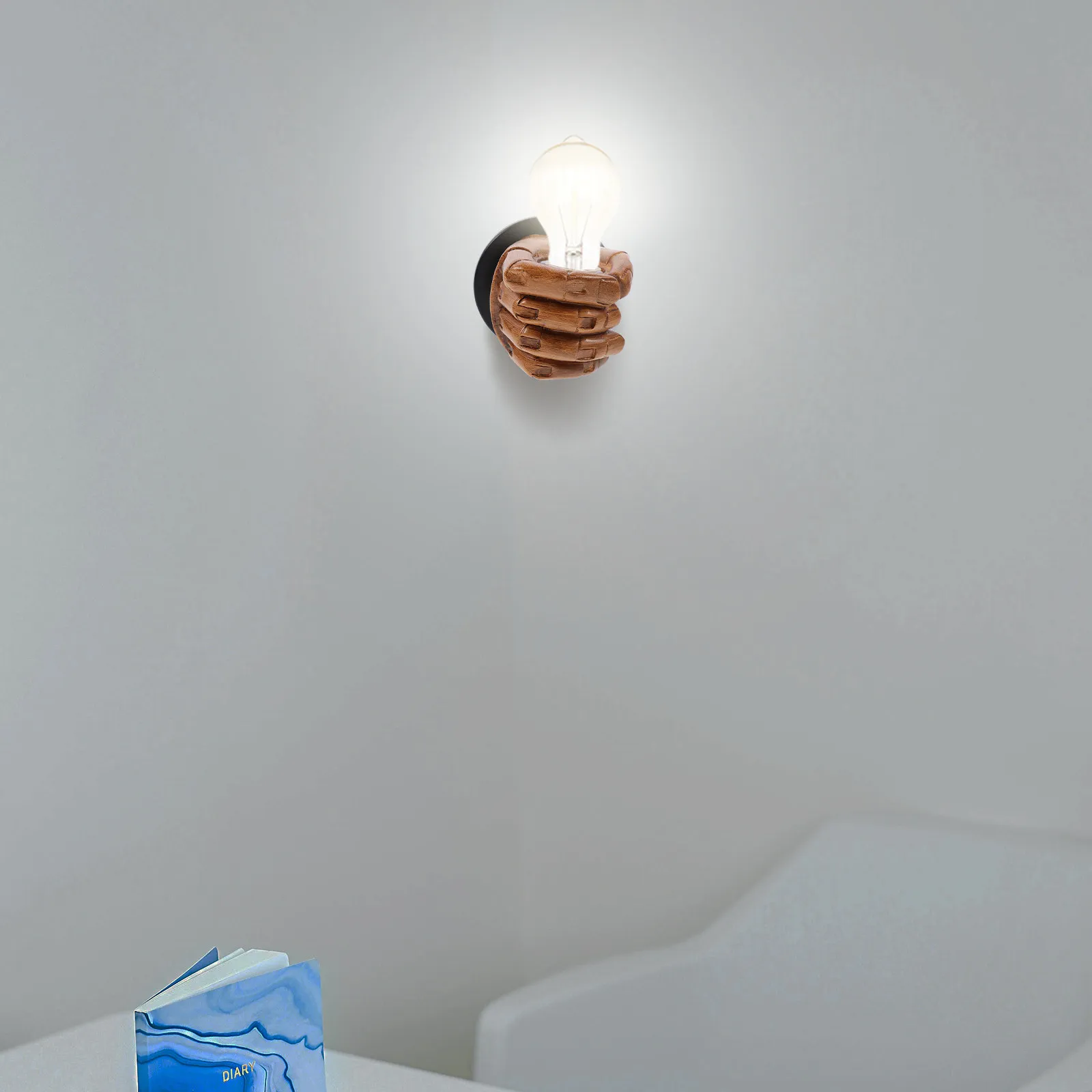 

Набор из 1 винтажного настенного светильника в форме кулака, из смолы и железа, с цоколем E27, для спальни, гостиной, коридора, сада, лестницы, домашнего декора