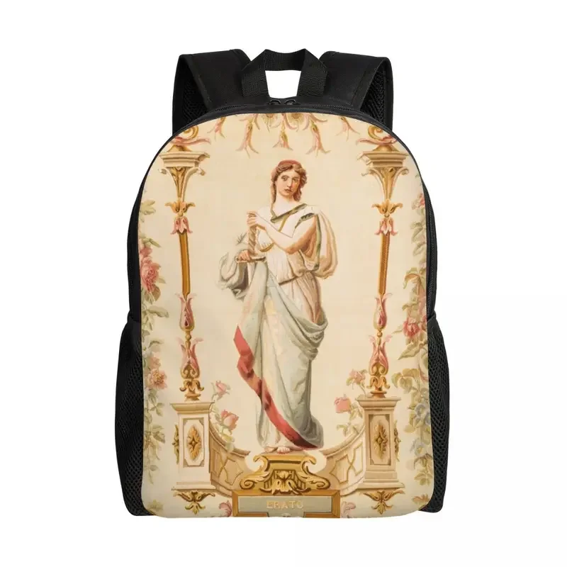 Mochila portátil de tapeçaria antiga para homens e mulheres, francês Aubusson, bolsa de moda para escola, estudante universitário, bolsa floral europeia