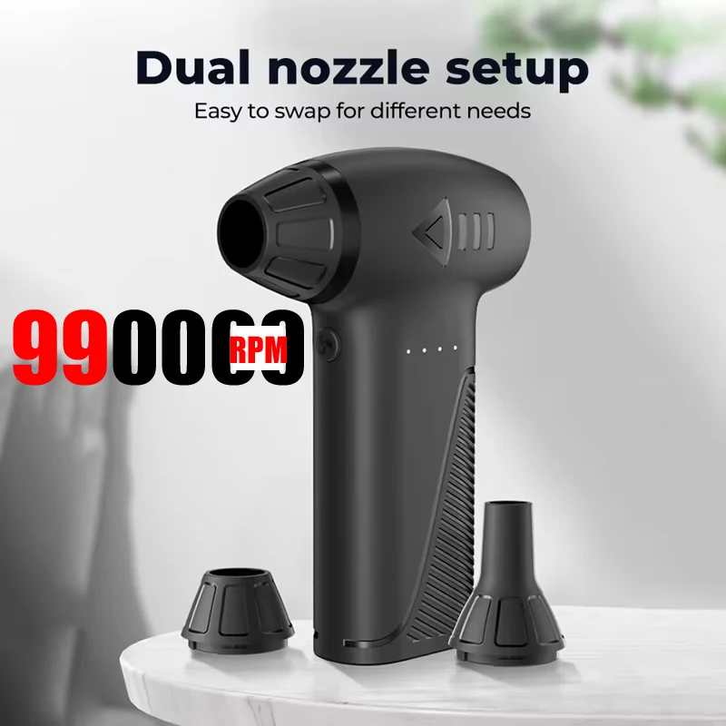 180W Wireless Brushless Turbo Jet Fan Powerful Air Blower 8000mah Rechargeable Wind Speed Type-c Charging Camping Fan