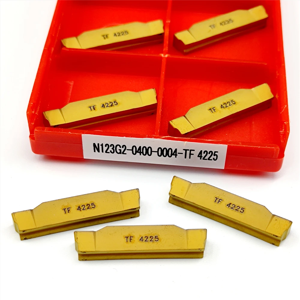 10PCS N123G2-0400-0004-CR 1125 grooving carbide inserts N123H2-0400-0004 TF 4225 lathe cutter Parting and grooving tool N123G2