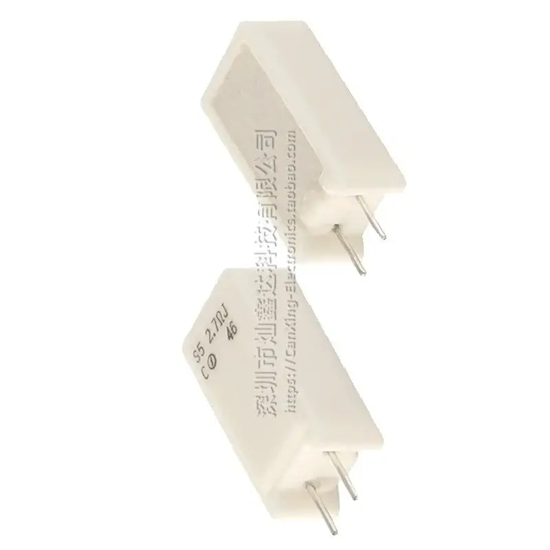 

10pcs/ RGGS5 import 5W 2.7 ohm 2.7ΩJ ±5% high precision metal plate non-inductive cement resistance
