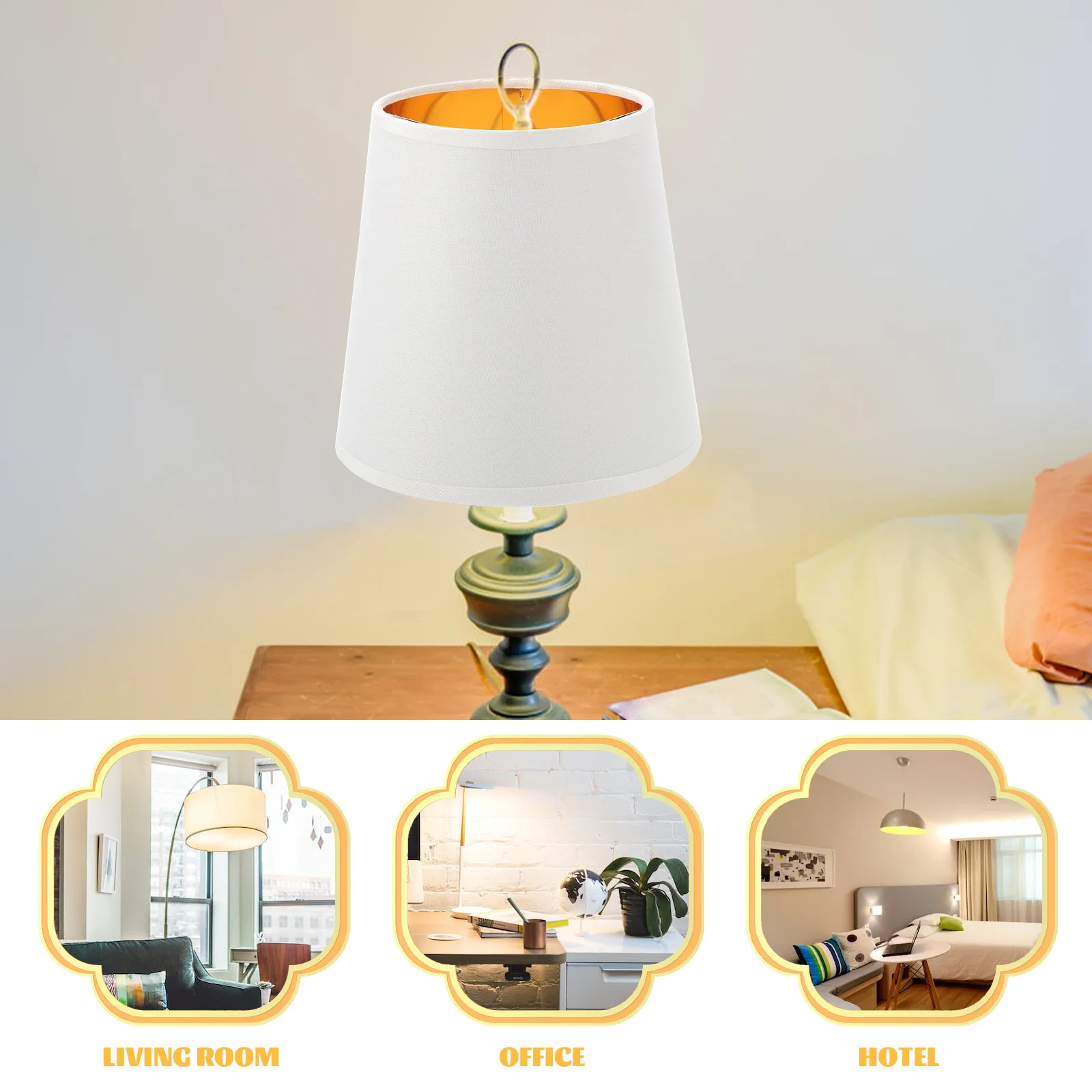 

Lampshade Replacement Hollow Out Metal Design Soften Light For Bedroom Living Room Office Hotel Modern Cloth Lamp Shade