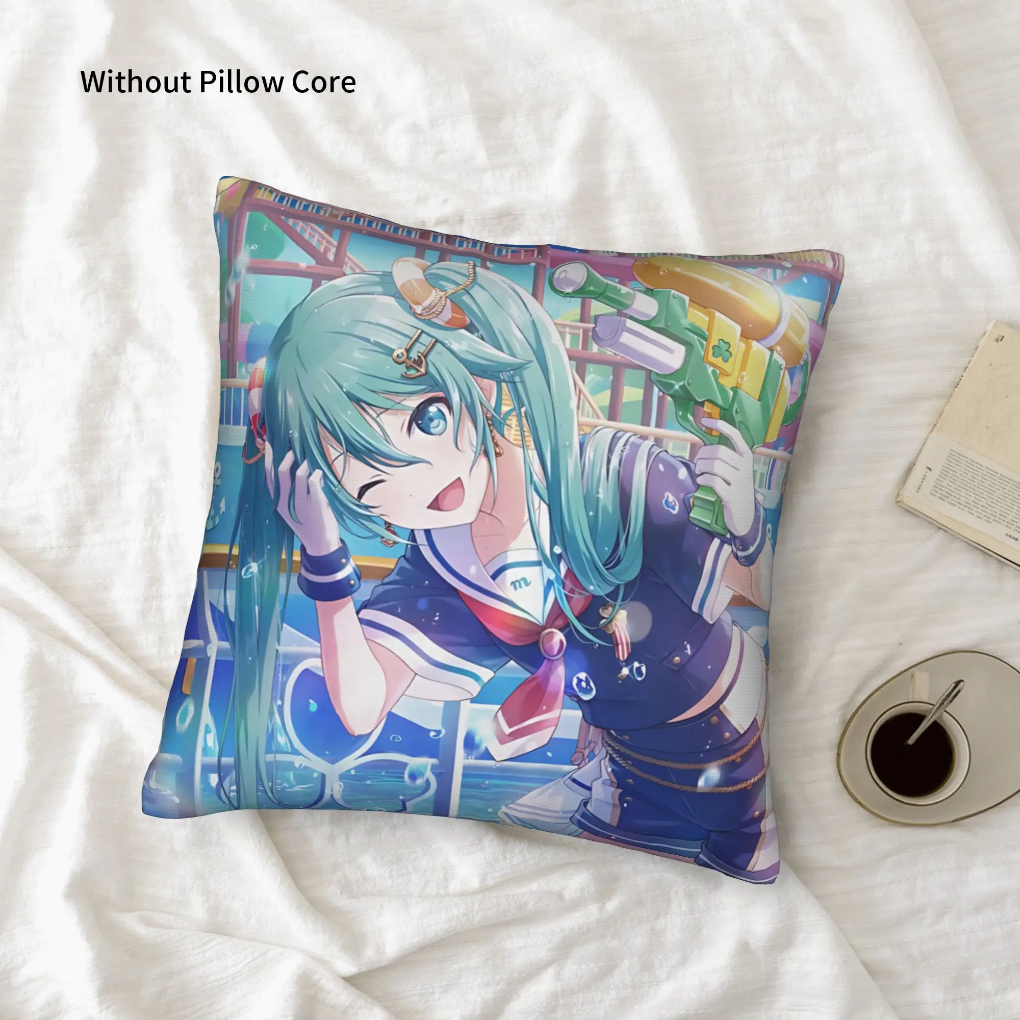 1PC Hatsune Miku Pillow Case Double-Sided Printing  Sofa Cushion Bedroom Bedside Pillow