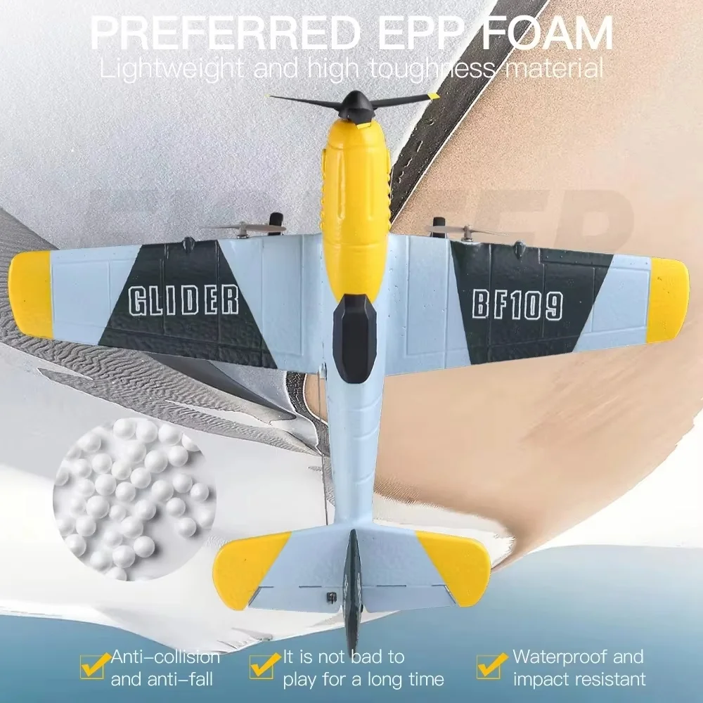 Remote Control Aircraft 3-Channel Bf109 Gyroscope Foam Glider Fixed Wing Electric Rc Aircraft Flight Type Child Outdoor Gift