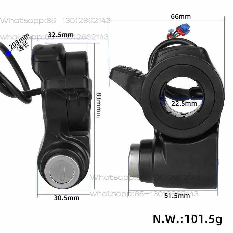 Integrated Throttle Switch Electronic Lock With Keys Replacement Parts Compatible With Kukirin A1 Electric Scooter