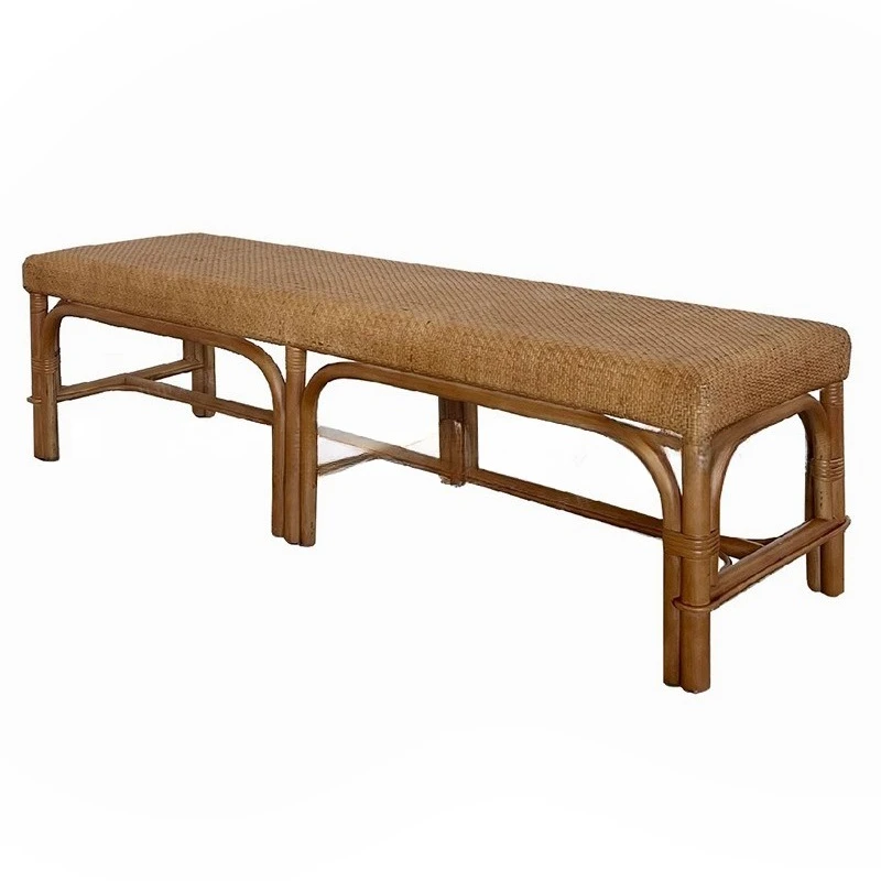 

Rattan Bench Japanese Simple Bedside Bench Quiet Wind Shoe Change Stool Dining Table Benchs