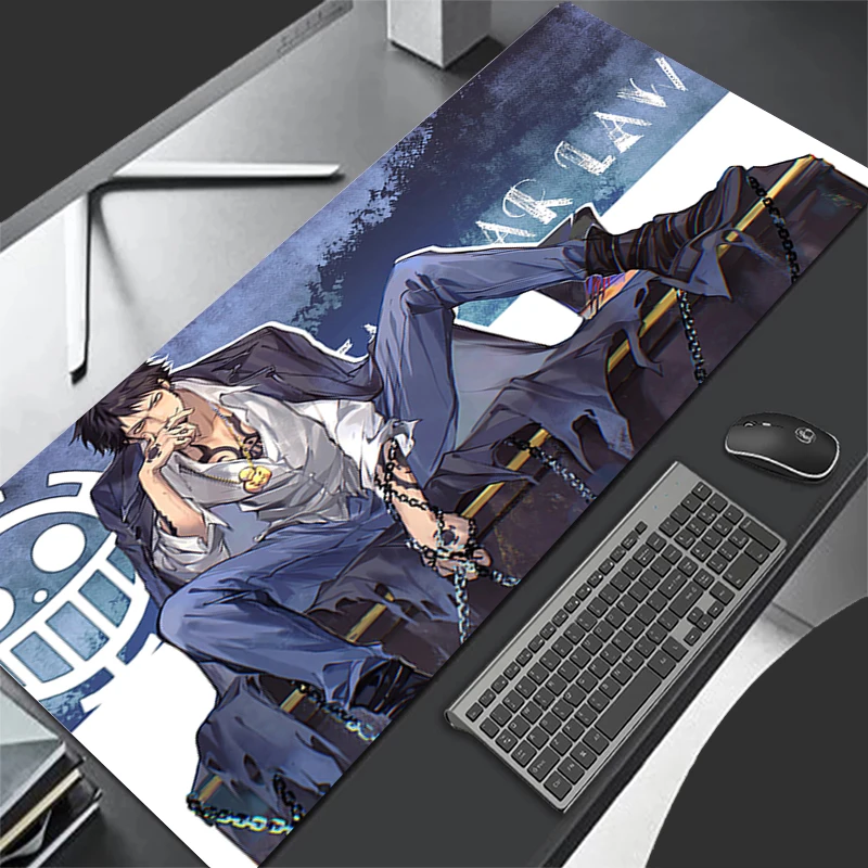 Anime Mouse Pad PC Gamer Cabinet Desk Mat XXL Speed Laptop Trafalgar D Water Law Keyboard O-one P-piece Non Slip Rubber Mousepad