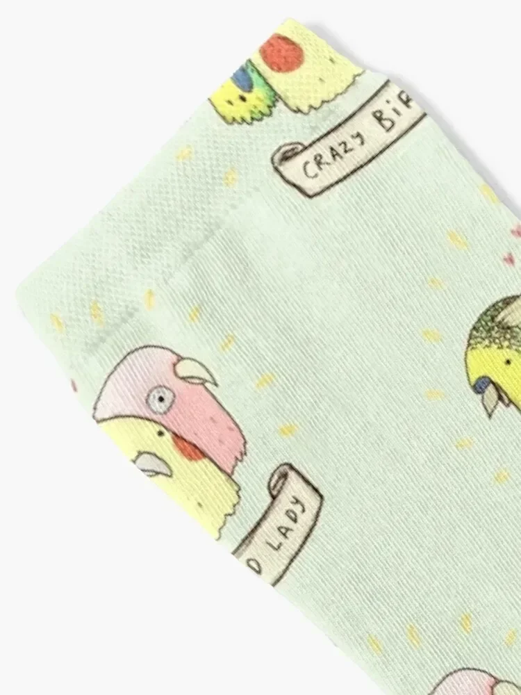 Crazy Bird Lady Socks funny gifts cotton sports and leisure cartoon Women Socks Men's