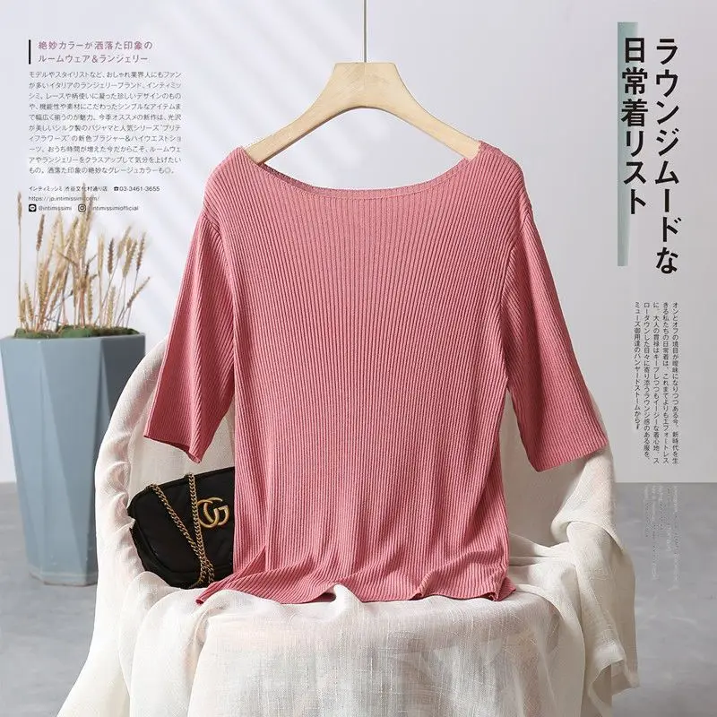 Women's Clothing Solid Casual Comfortable Ice Silk New Loose Drape Short Sleeve Solid Color Fashion Lazy T-Shirt Trendy Casual