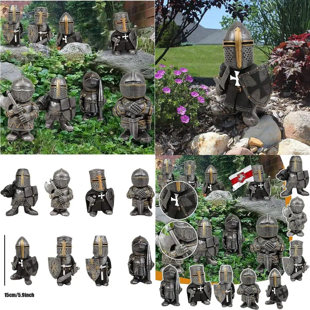 

Christmas Gnome Statues 2021 - Renaissance Medieval Templar Crusader Armored Garden Guardians
