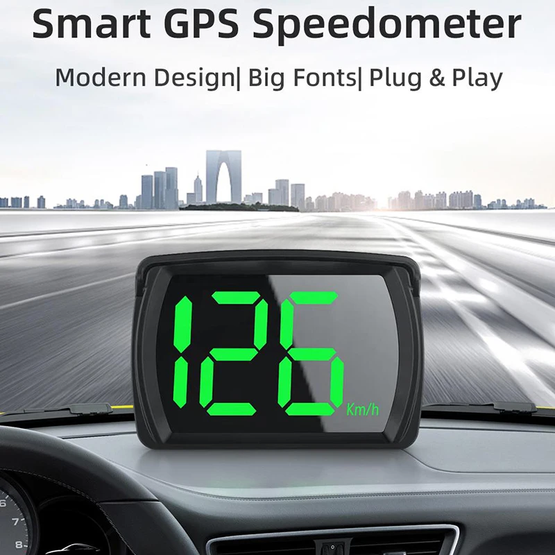 Universal Car HUD Head Up Display GPS Hud Digital Speedometer Big Font Speed Meter KMH for All Car Truck Plug and Play Auto Part