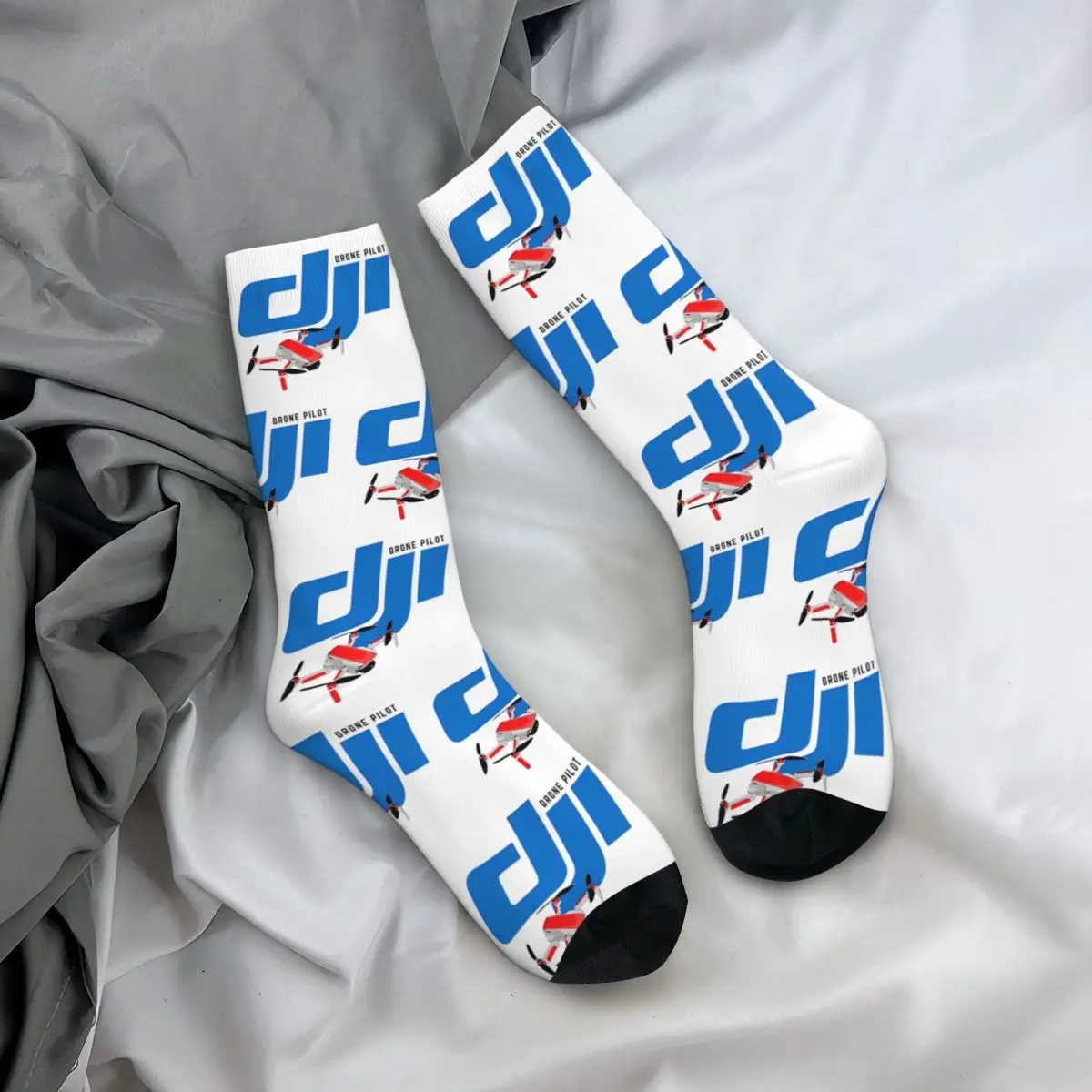 Fly Dji Drone Pilot Design Theme Crew-Socken für Unisex, schweißabsorbierende bedruckte Socken