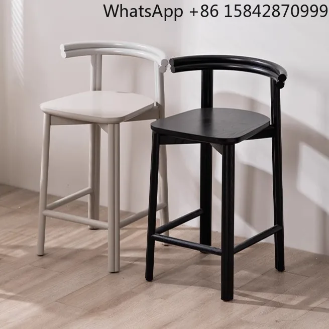 Nordic Italian simple solid wood bar chair