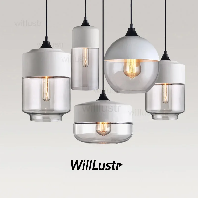 

Patchwork Pendant Lamp White Black Amber Glass Ceiling Chandelier Kitchen Hotel Cafe Bar Bedroom Suspension Hanging Light