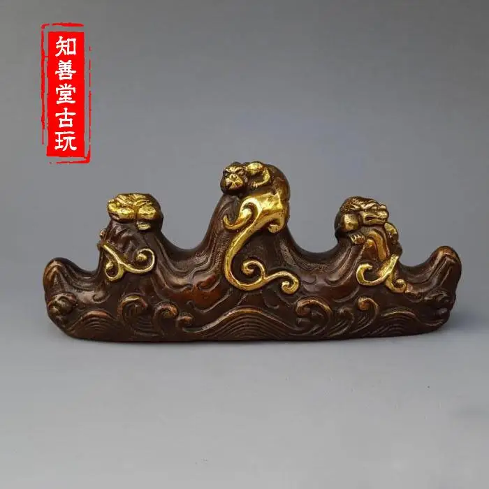 

Bronze Collection Brass Ornaments Four Treasures of the Study Copper Penholder Brush Holder Calligraphy and Painting Pixiu