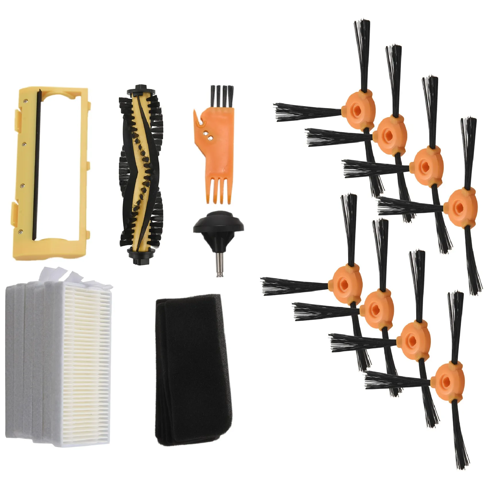 ABFS 18Pcs Side Brush Main Brush Frame Cover Caster Wheel Filter for 600 601 605 710 N79 N79S Vacuum Cleaner Spare Parts
