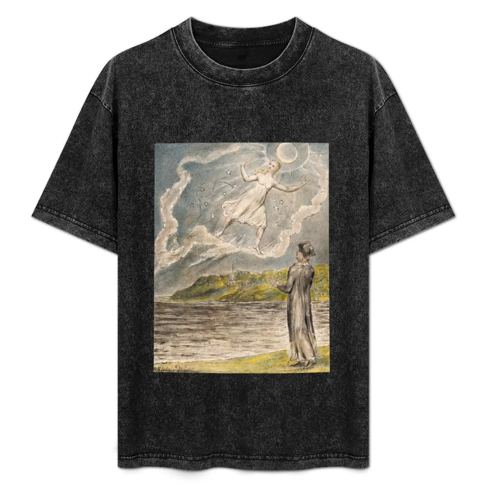 

William Blake, The Wandering Moon, c. 1820 T-Shirt Big Size Loose Fit Tee Shirt