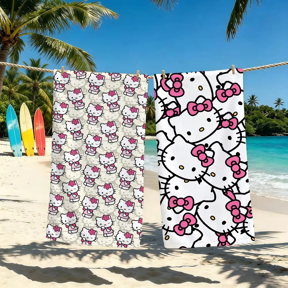 H-Hello Cute K-Kitty Summer Beach Towel, Super Absorbent Quick Drying For Outdoor Camping Swimming Pool Travel Holiday