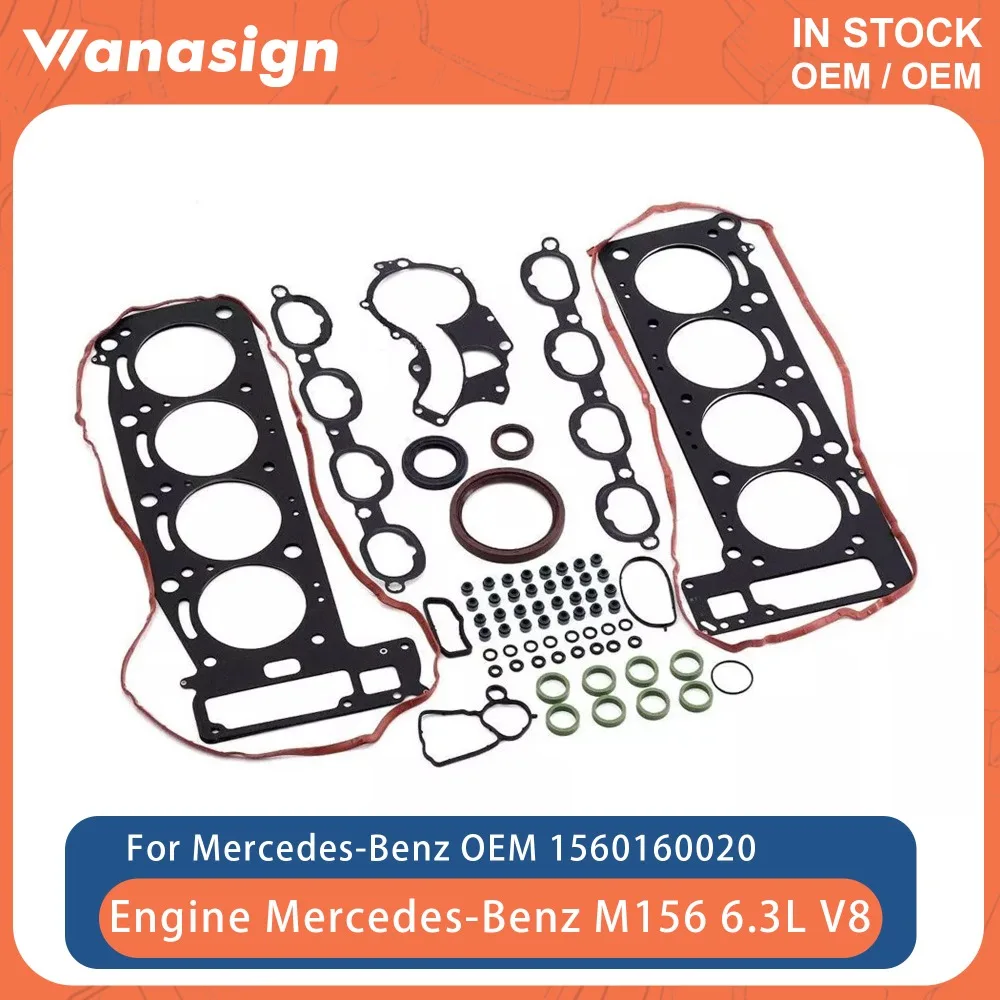 

Engine Full Gaskets Seals Kit Fit 6.3 L For Mercedes-Benz M156 C63 E63 AMG W204 W211 ML63 SL63 C204 C219 6.3L V8 GAS 07-15