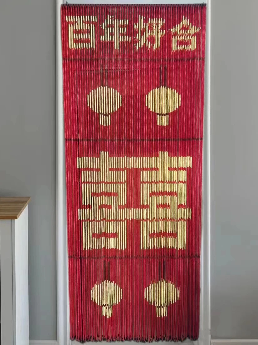 

Handmade Entrance Partition Curtain Vintage Screen Bathroom Bedroom Finished Product Beaded Hanging Curtain Home Textile