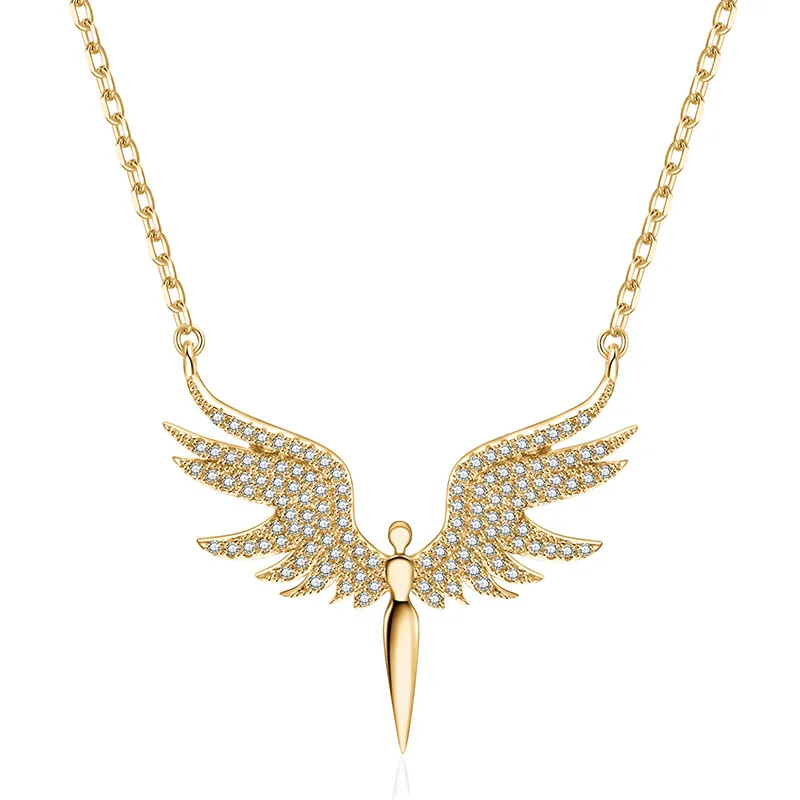 

The Angel Wings necklace is very fashionable. Female collarbone chain and creative wing micro-sleeve pendant necklace