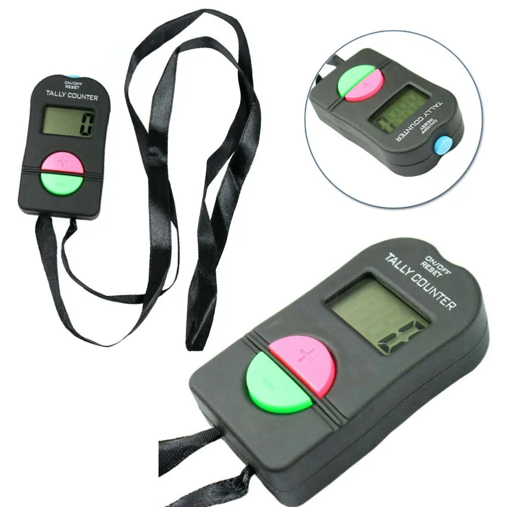 Electronic Portable Counter with 4 Digit Display Audible Sound and Lanyard for Inventory Management and Event Counting