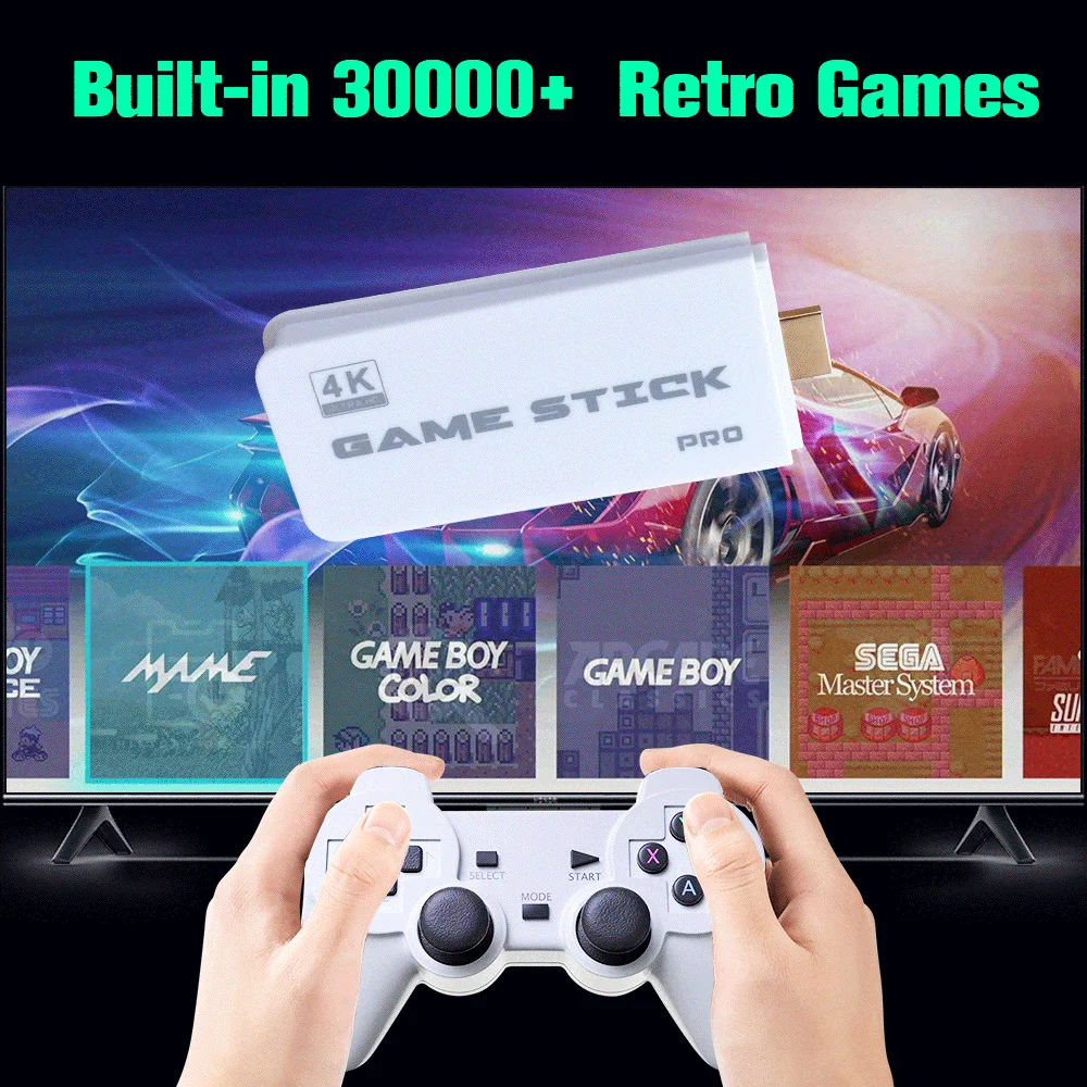Consola de juegos Retro M15 con salida 4K UHD, más de 30000 juegos Retro integrados para PS1/MAME/NES/SNES con controladores inalámbricos de 2,4G