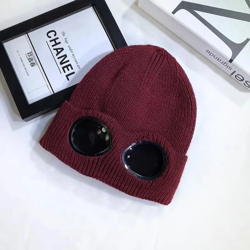 Unisex Männer Frauen Strickmütze mit Schutzbrille, winddicht, Winterwärmer, Skimützen, weich, warm, rutschfest, Gehörschutz, Garros