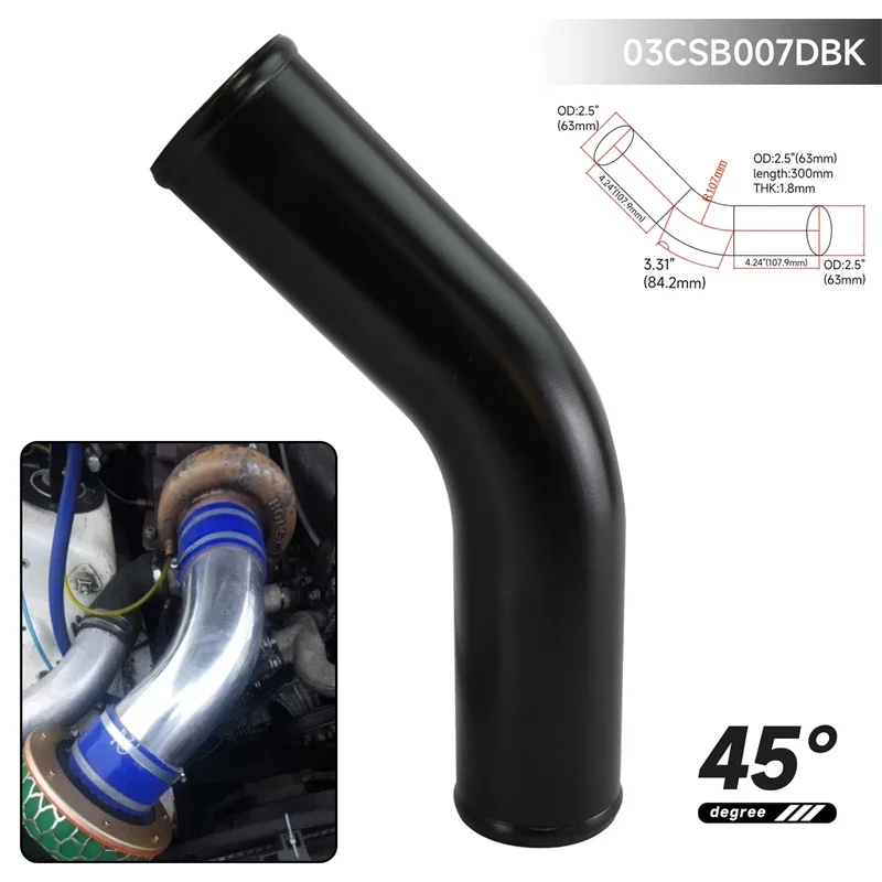 Black Different Inlet/Outlet size 57-76mm/2.25