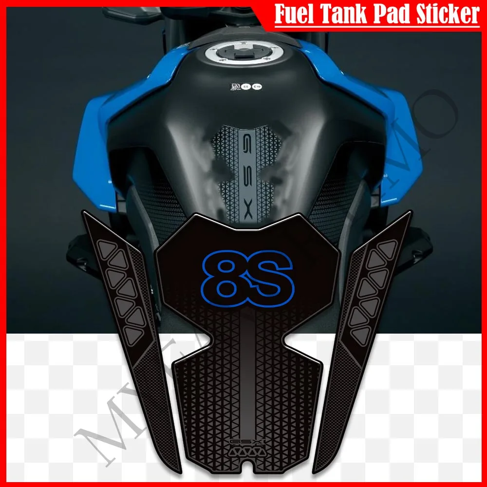 Motorcycle Tank Knee Pad Grips Stickers Decals Protector Gas Fuel Oil Kit For Suzuki GSX-8S GSX8S GSX 8S 800 2023 2024