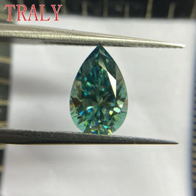 

Green Colour Pear Shape Moissanite Loose Stone 1CT- 6CT Lab Grown Gemstone Pass Diamond Teste with GRA Jewelry Certificate