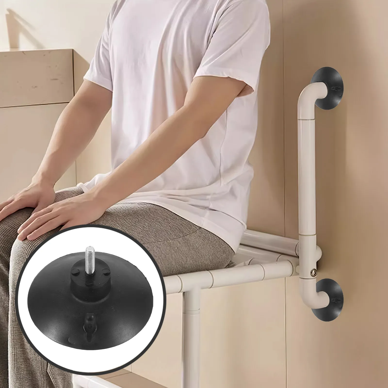 4Pcs Screw-in Chair Feet Tip Replacement for Toilet Stool Bathroom Furniture Anti-Slip Cap Ergonomic Elevated Height Design
