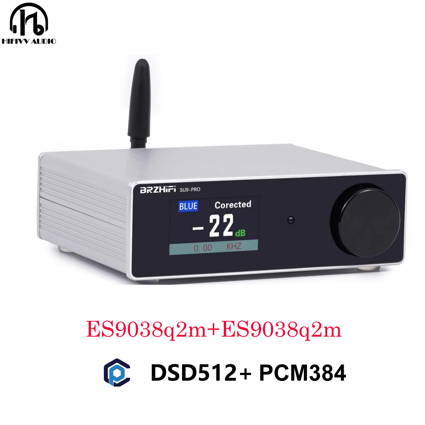 Dual core ES9038Q2M of HiFi Audio DAC with Amanero Bluetooth 5.1 Of OLED Display Coaxial Fiber Decoder earphone LDAC