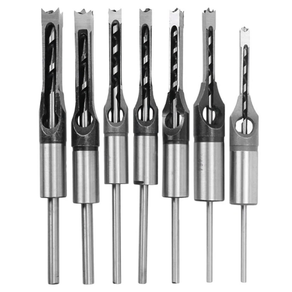 

6/7pcs Hole Punching Tool Hollow Chisel Mortiser Square Drill Bits Wood Mortiser Carving Chisel Woodworking Tool Accessories