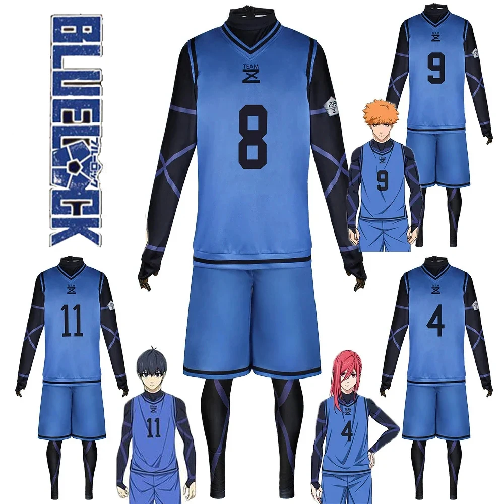 

Аниме Синий Замок Исаги Йоичи Косплей Костюм Парик Хиома Чигири Мегуру Бачира Косплей Джерси Комбинезоны Костюмы на Хэллоуин