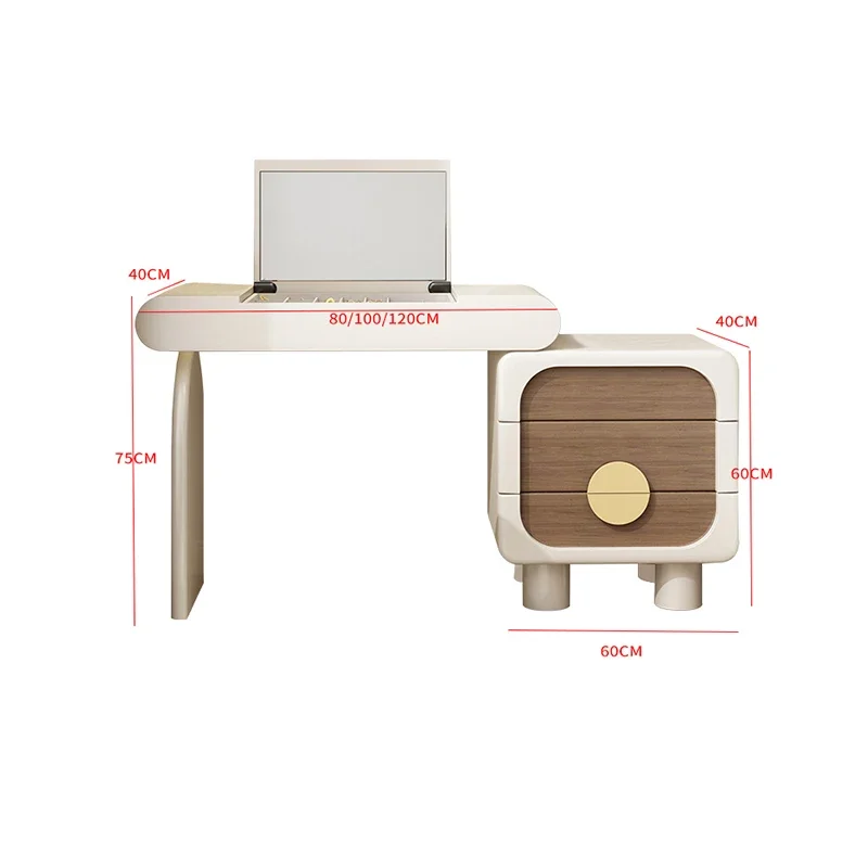 Elegant Cream Style Dressing Table Modern Makeup Glamour Vanity Table Storage Design Tocador De Maquillaje Bedroom Furniture