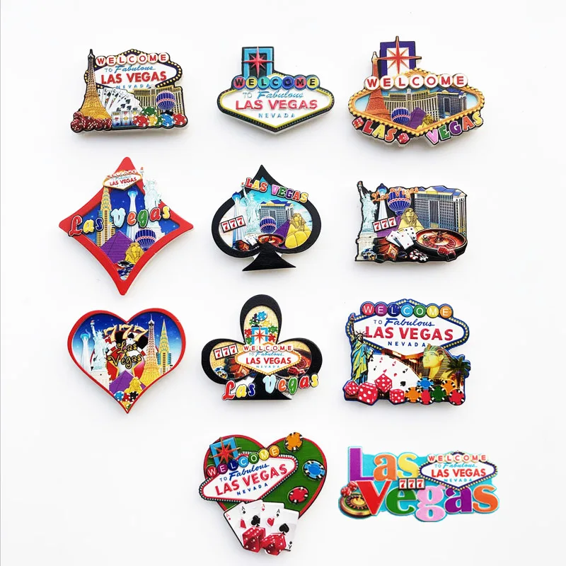 

North America Las Vegas Fridge Magnets (USA) Casino-Themed Refrigerator Magnets, Strong Magnets for Fridge, Home & Room Decor