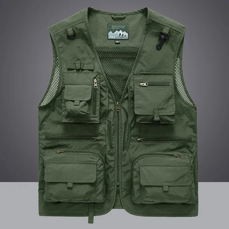 

Men's Tactical Vest Korean Style Summer Mesh Sleeveless 6XL for Hiking Fishing Photography Tool with 14 Pockets