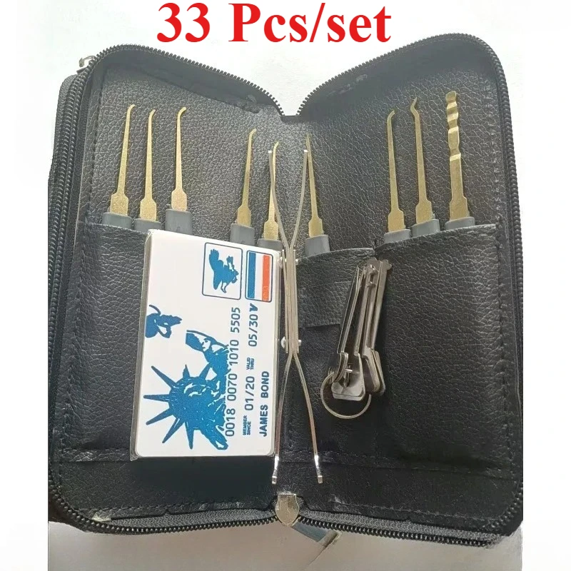 

33 Pcs/set Lock Repair KitBad Key Auto ExtractorRemoval Hook Lock Picking PracticeHand ToolsLock Opening Tool Set Lockpick Kit
