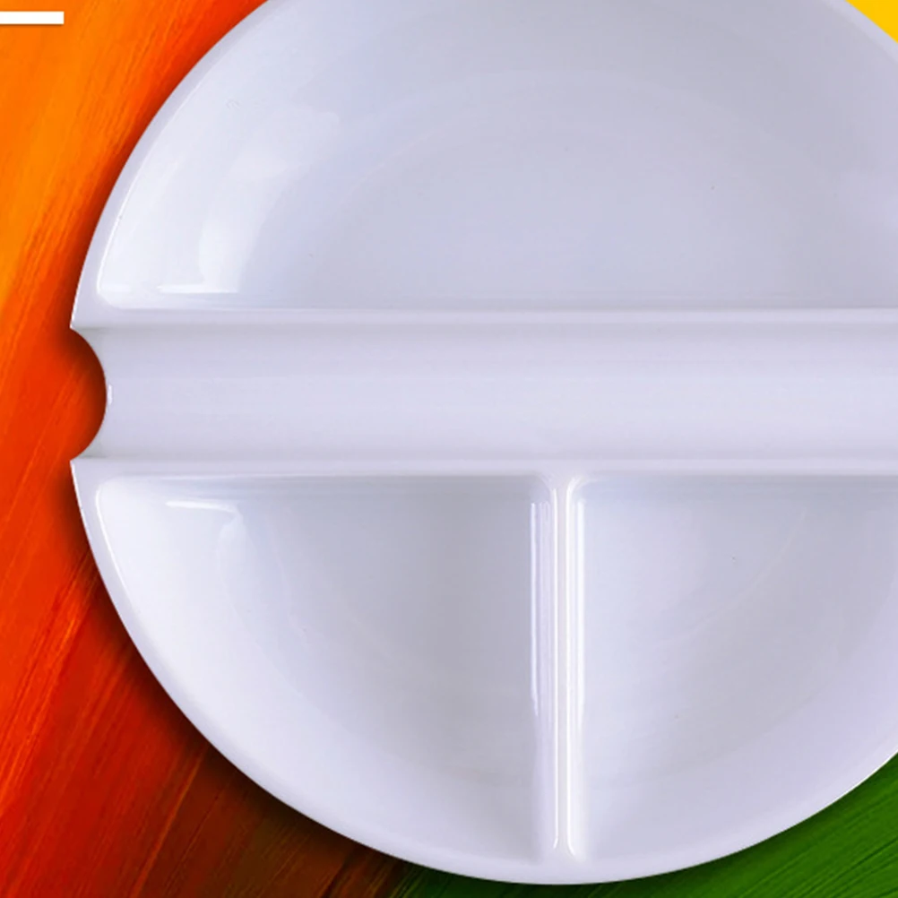 

3pcs Ceramic Paint Tray Palette for Kids Artists Students White Porcelain Drawing Dishes Lightweight Durable Portable Easy Wash
