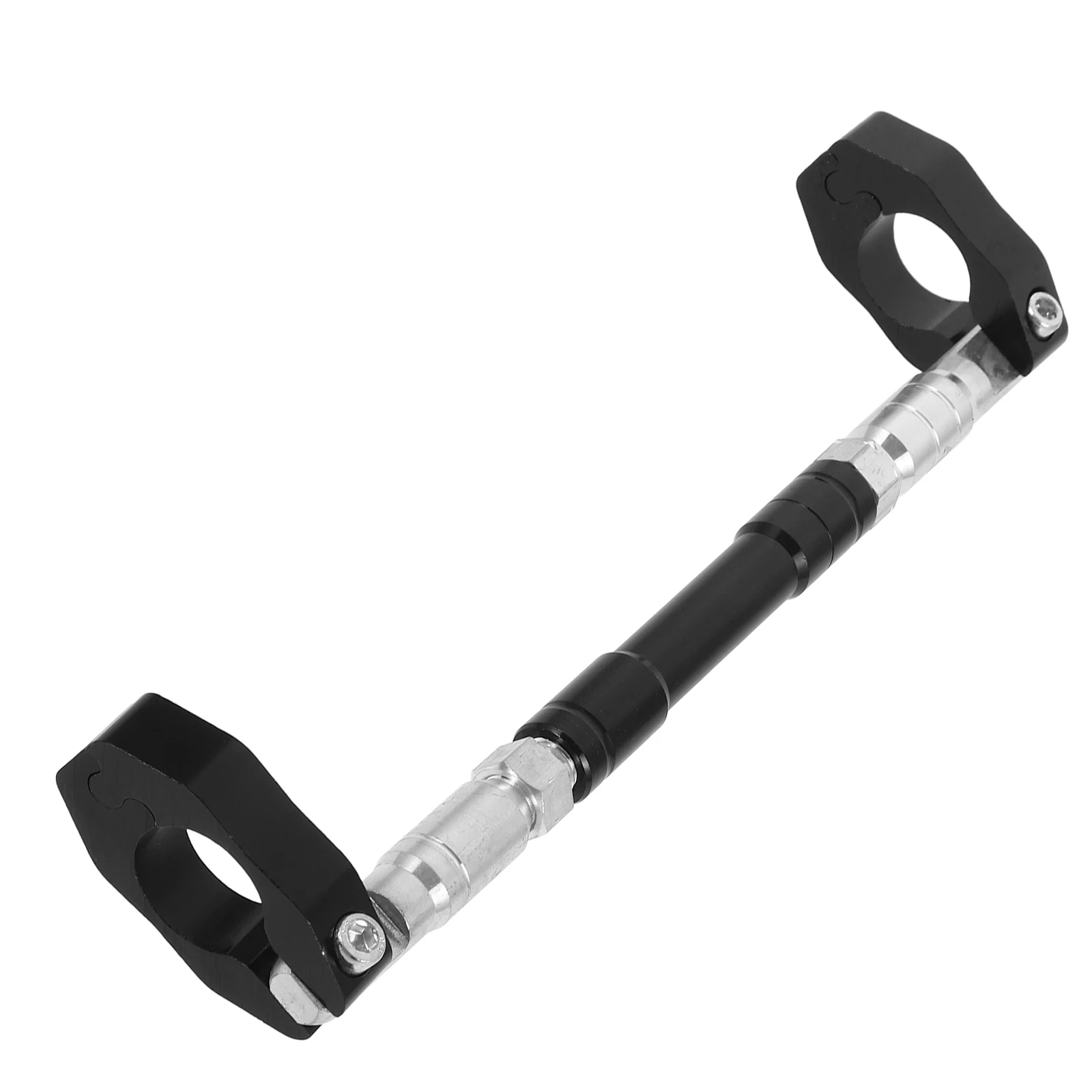 

Black Motorcycle Handlebar Reinforcement Bar Adjustable Metal Alloy Brace Stabilizer Compatible Various