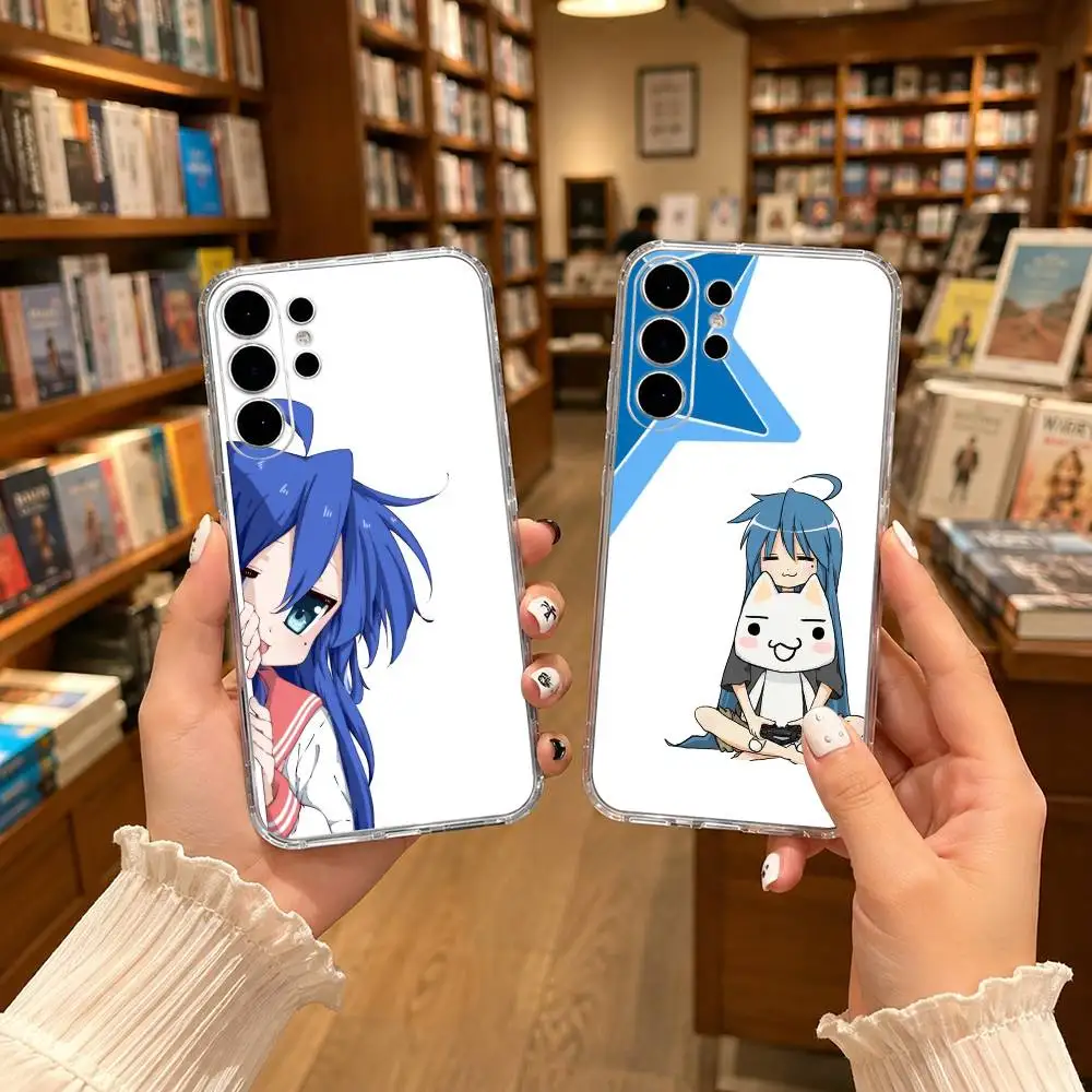 lovely L-Lucky Star Konata Izumi Clear Hard Phone Case For Samsung S25,24,23,22,21,10,9,Ultra,Plus,Lite Transparent Cover