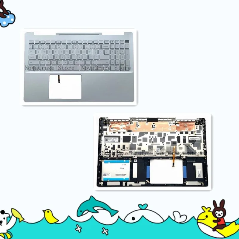 

0PJ1JN, новинка для Inspiron 15 7591, упор для рук с клавиатурой с подсветкой (серебристый), 0PJ1JN, 15,6 дюйма