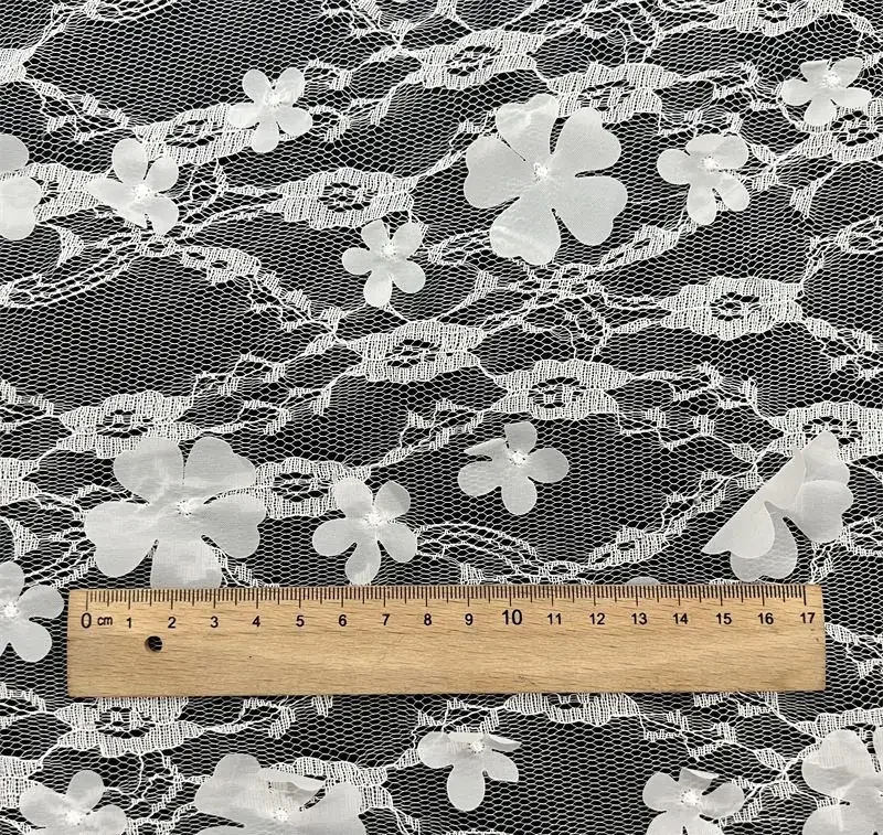 Lace Laser 3D embroidery fabric embroidered 3D mesh fabric lace and flower