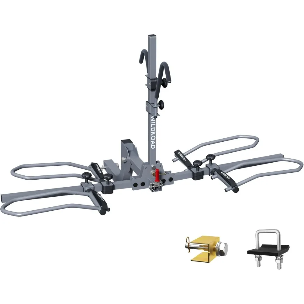 

WILDROAD Автомобильная стойка для сцепного устройства для электронного велосипеда: быстросъемный, без качаль, интеллектуальный наклон, складной держатель для двойного велосипеда для стандартного сцепного устройства