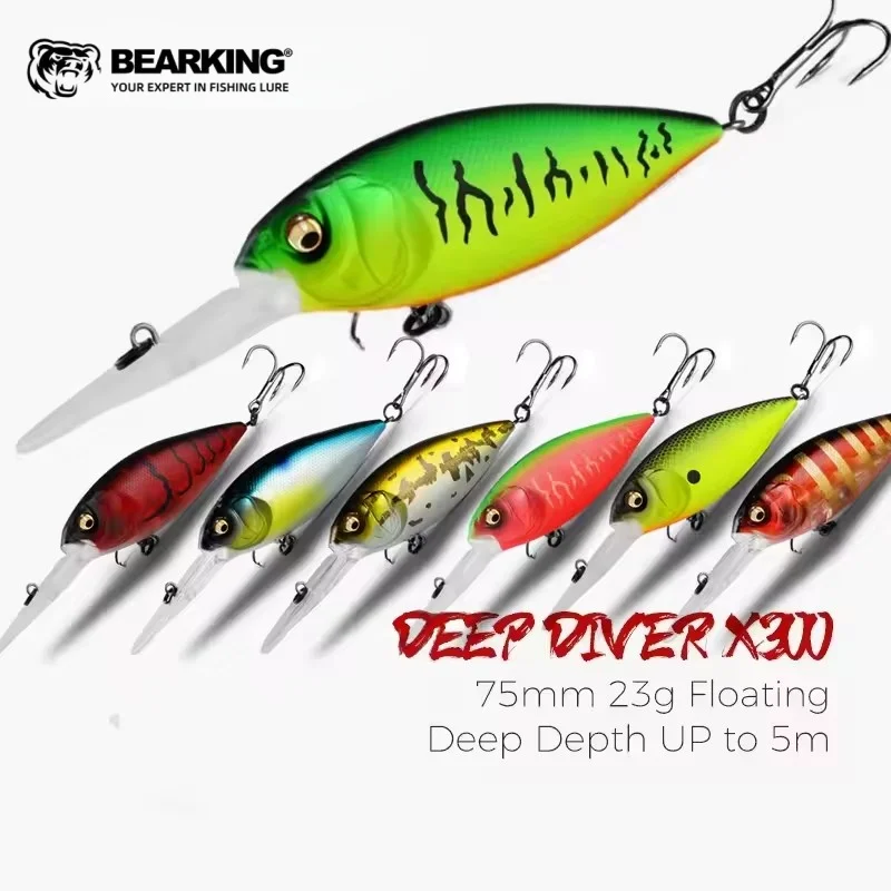 BEARKING Hot sales 75mm TOP Fishing lures crank bait deep diver bait lure High Quality Hard Baits professional