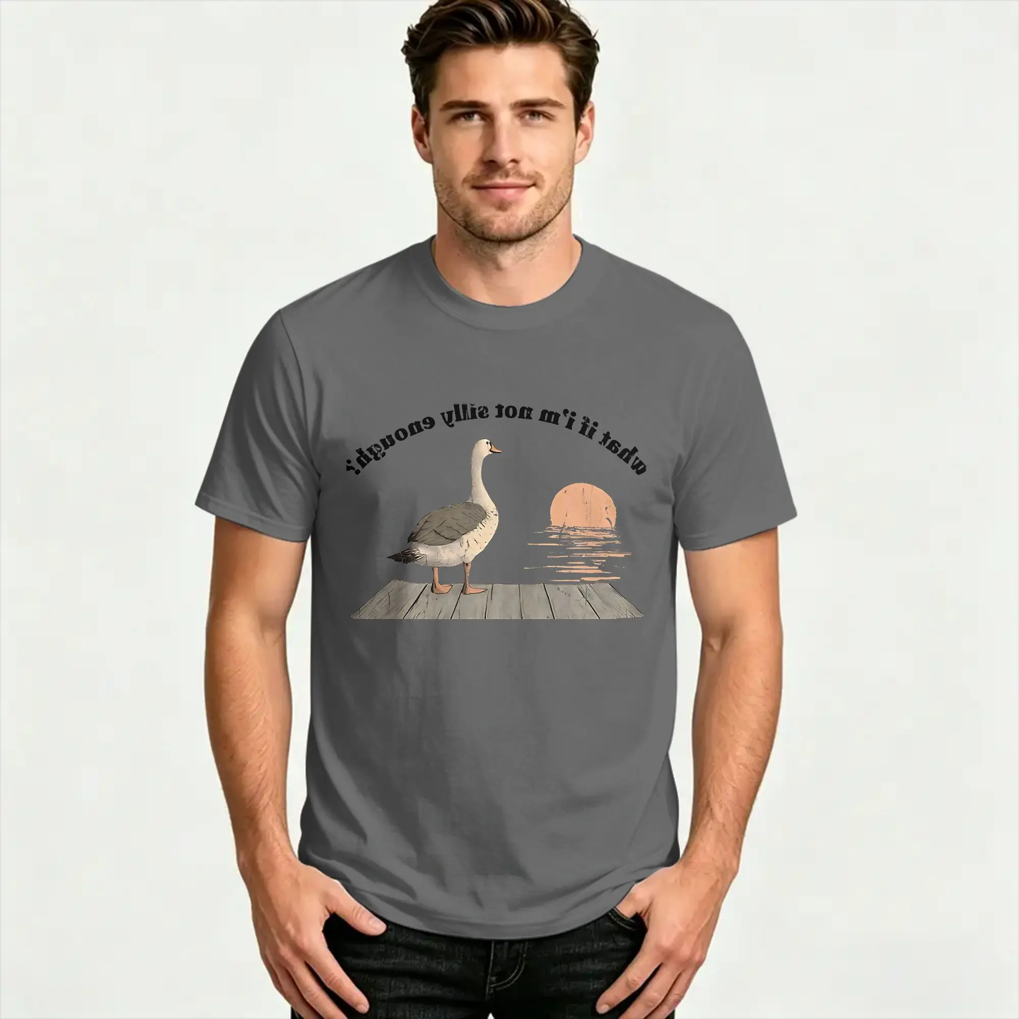 What if I'm Not Silly Enough T Shirts Silly Goose Meme Funny Tees Short Sleeve Crewneck T-Shirts Cotton Gift Idea Clothing