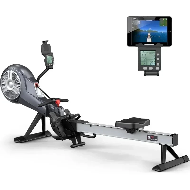 

Rowing Machine - Air & Magnetic Resistance Rowing Machines for Home Use, Commercial Grade Foldable Rower Machine 350LBS Load